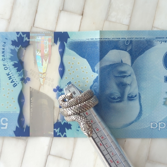 Men's Heavyweight Sterling Silver Snake Ring - Picture 7 of 7